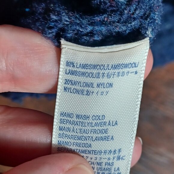 Rebecca Minkoff Wool Sweater Womens Medium Blue Knit Chunky Oversized Heavy - Picture 9 of 9